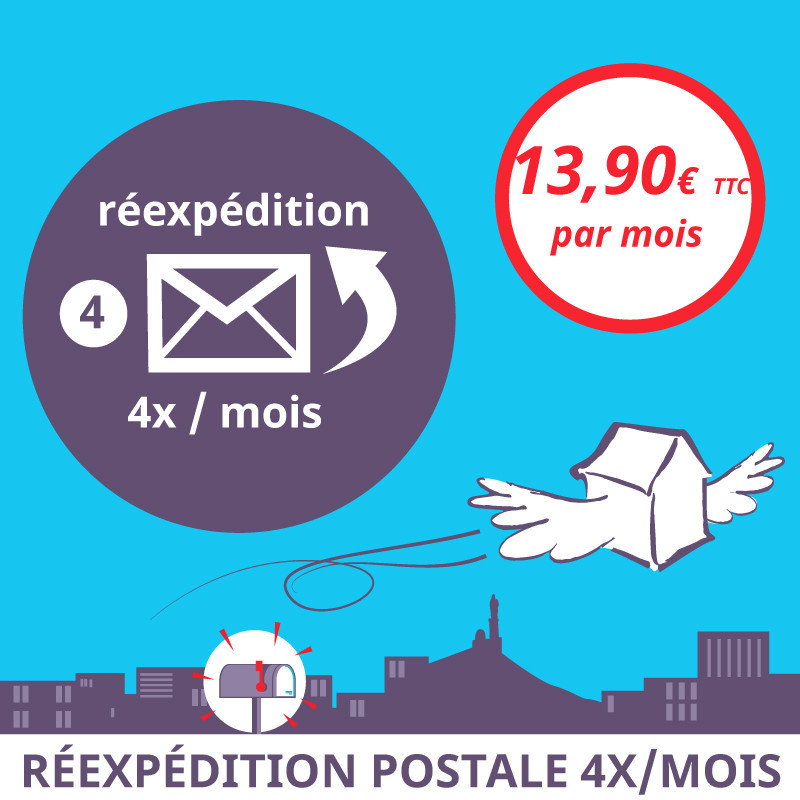 Réexpédition postale 4x / mois - Ouvrir une Boîte postale en France
