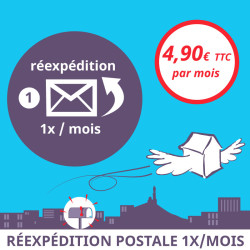3 mois de réexpédition postale 1x / mois - Ouvrir une Boîte postale en France