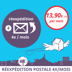 3 mois de réexpédition postale 4x / mois - Ouvrir une Boîte postale en France