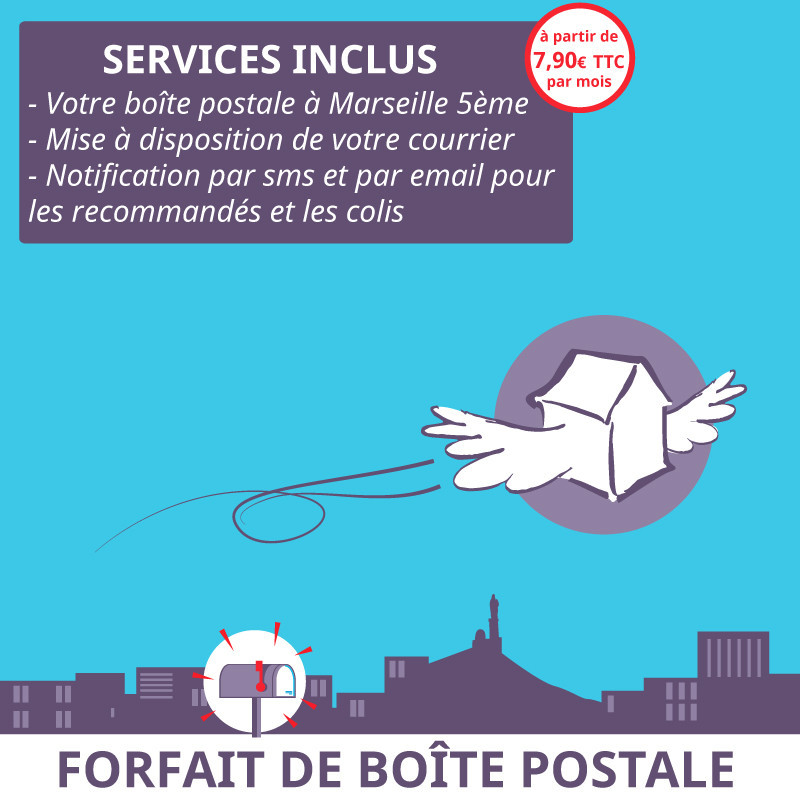 3 mois de boîte postale Marseille 5ème - Ouvrir une Boîte postale en France