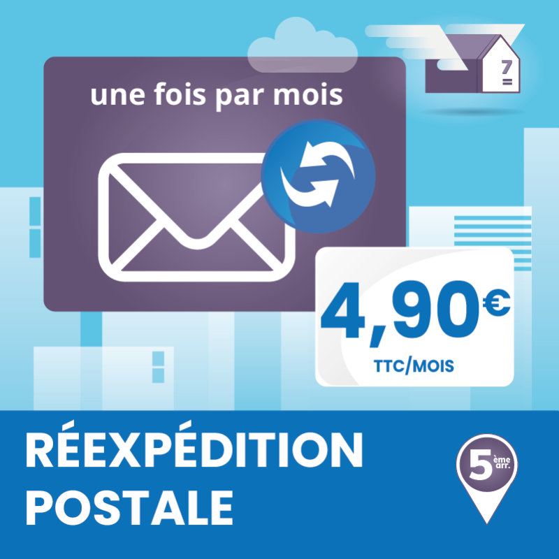 Réexpédition postale 1x / mois - Ouvrir une Boîte postale en France